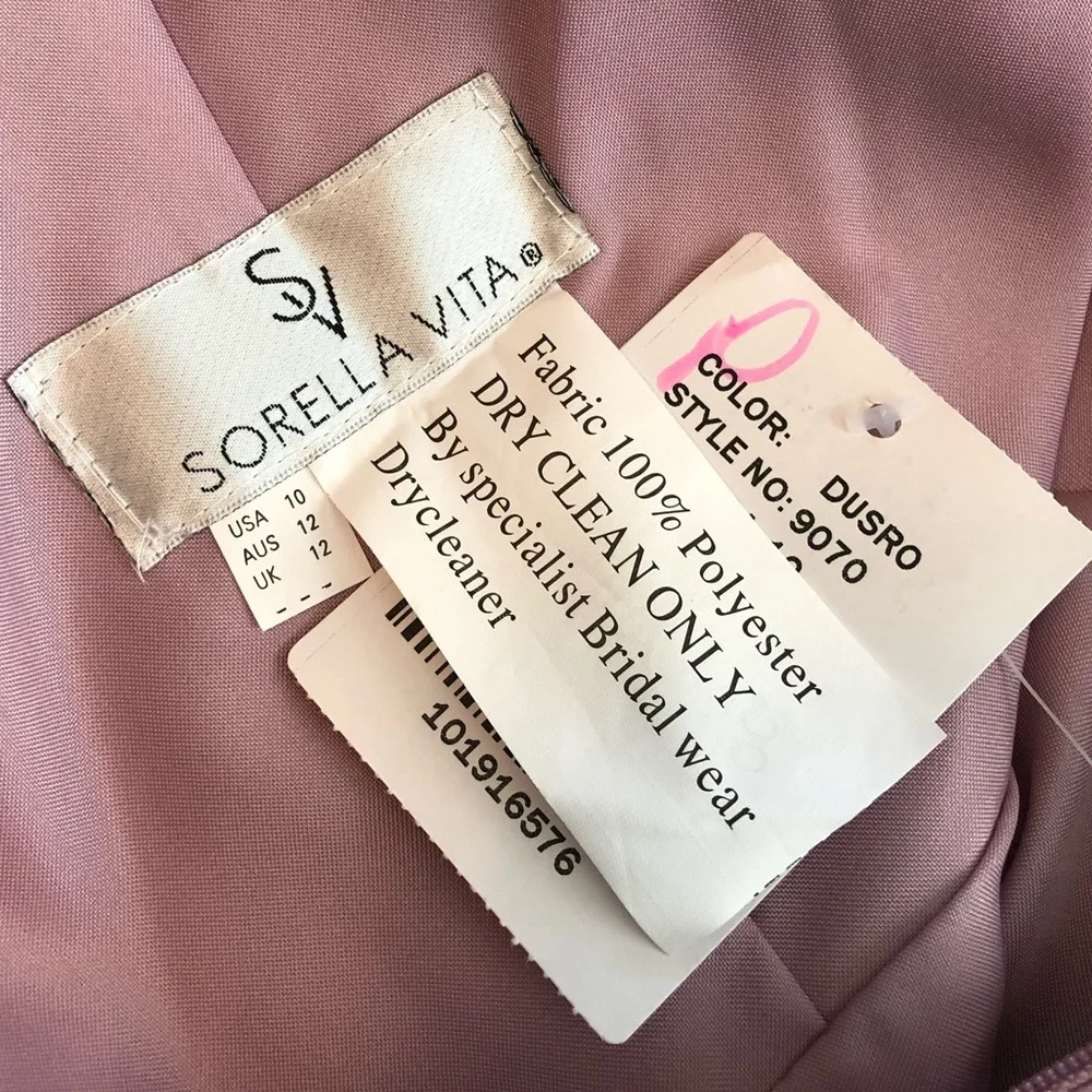 🔴CLEARANCE NEW SORELLA VITA SZ 10 DUSTY ROSE CHIFFON FORMAL EVENING GOWN